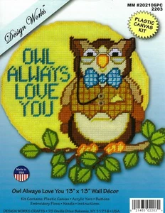 OWL  ALWAYS  LOVE  YOU   Wall  Hanging  Plastic Canvas  7ct  KIT  (#446) - Picture 1 of 1