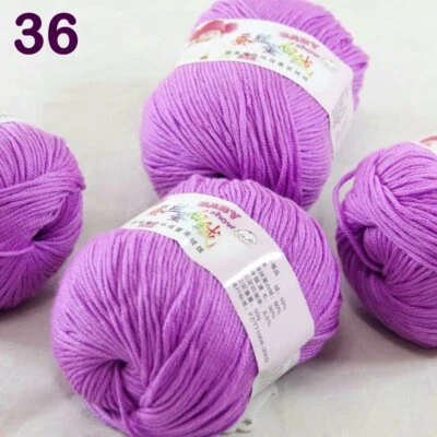 Sale 4 Skeinsx50g Cashmere Silk Wool Children Hand Knit Blankets Crochet Yarn 36 - Image 1 of 4