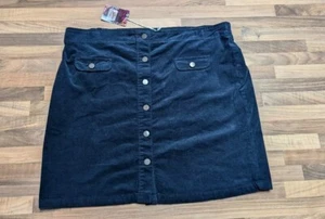 Ladies JOE BROWNS Navy Blue Corduroy Button Through Skirt UK 24 NWT - Picture 1 of 5