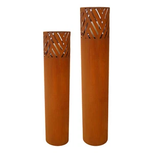 Industrial Design Garden Decorative Pillars 2 Piece Lantern Pillar Set - Picture 1 of 26