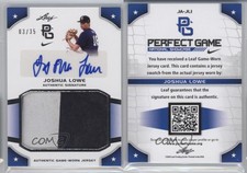 2015 Leaf Perfect Game National Showcase Jersey Silver /35 Josh Lowe Joshua Auto