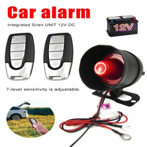 Car Security System Horn Siren Alarm 12V with 2 Remote Controls Anti-Theft New - Picture 1 of 12