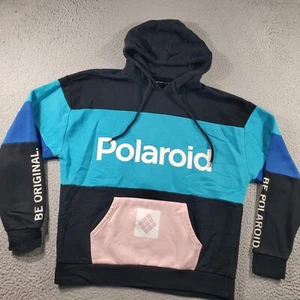Polaroid Hoodie Adult Medium Colorblock Fleece Pullover Camera Cotton Sweatshirt - Picture 1 of 11