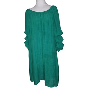 Indigo Rose Green Dress Tiered Sleeve Casual Tunic Dress Plus Size 3X - Picture 1 of 7