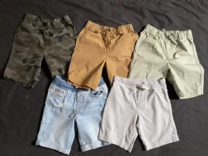 (5 Pair) Old Navy Boys Shorts Size 5T- Pockets Drawstring Elastic Waist - Picture 1 of 18