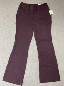 Rafaella Women's Curvy Fit Gabardine Boot Leg Pant maroon purple size 4 curvy - Picture 1 of 7
