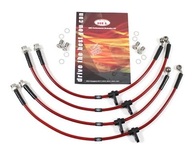 Juego completo de mangueras de freno trenzadas HEL-Honda Civic Type R EP3 2.0 (2001-2005) rojas Foto 1 de 4