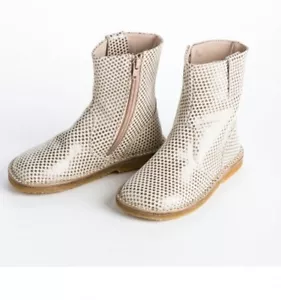 Nuevas Botas Cortas Niñas PePe Star Dorado Hechas en Italia Cuero 22 6 6.5 Zapatos - Imagen 1 de 9
