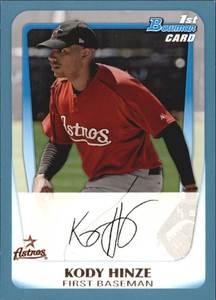 2011 Bowman Prospects Blue Houston Astros Baseball Card #BP16 Kody Hinze /500