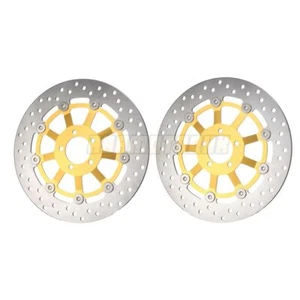 Front Brake Disc Rotor For Kawasaki VN1500 Mean Streak 2002-2004 Gold - Foto 1 di 3