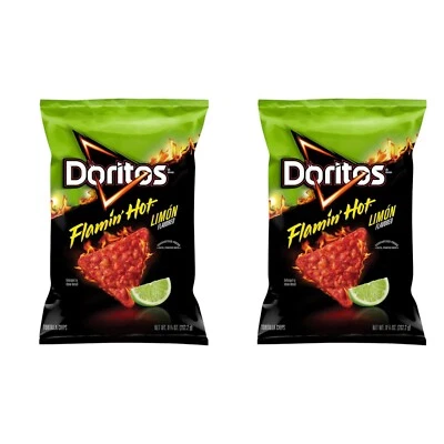 Chips de tortilla Doritos Flamin' con sabor a limón caliente, 9,75 OZ 2 bolsas Foto 1 de 4