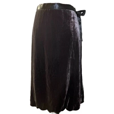 Garnet Hill Soft Silk Shimmery Brown Crushed Velvet Skirt Size 8P Fairy Goth - Image 1 of 4