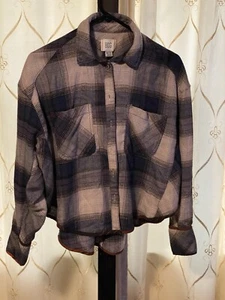 Urban Outfitters BDG Shirt Womens XS Karl Slouchy Blue Plaid Flannel Button Down - Picture 1 of 9