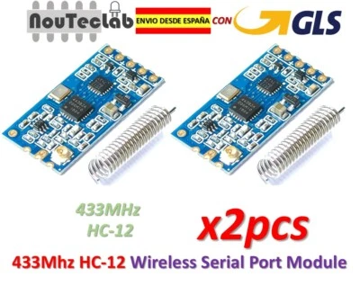 2pcs 433Mhz HC-12 Wireless Serial Port Module 1000m - Imagen 1 de 4