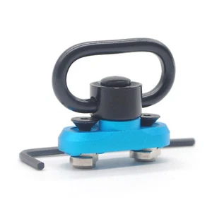 Black/Tan/Red/Blue 1.25'' QD Push Button Sling Swivel+M-lok Rail Attachment Set - Picture 1 of 11