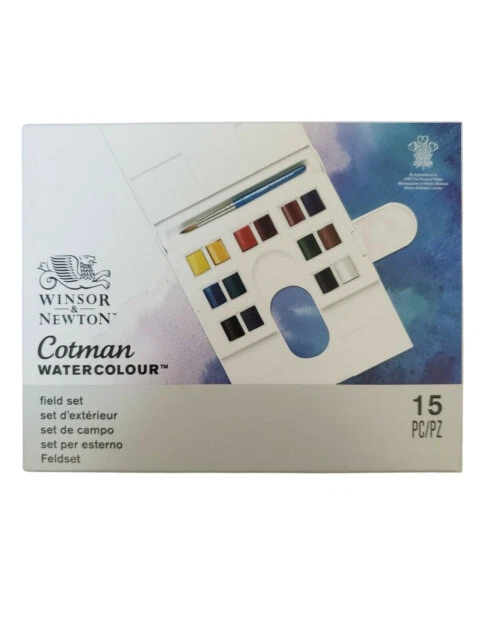 Winsor & Newton Cotman 15-Piece Watercolor Paint Set (0390083)
