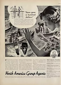 1938 Gruppo Nord America Agenti Stampa Pubblicità Nautica Assicurazione Infortuni Ephemera - Foto 1 di 1