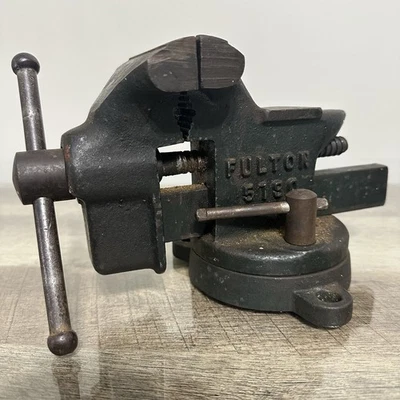 Tornillo de banco vintage FULTON #5190 con yunque y base giratoria Foto 1 de 4