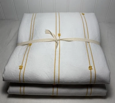 West Elm Kids Linear Pompom Blackout Curtain ~ 48” x 84” ~ Sunshine Yellow - Image 1 of 4