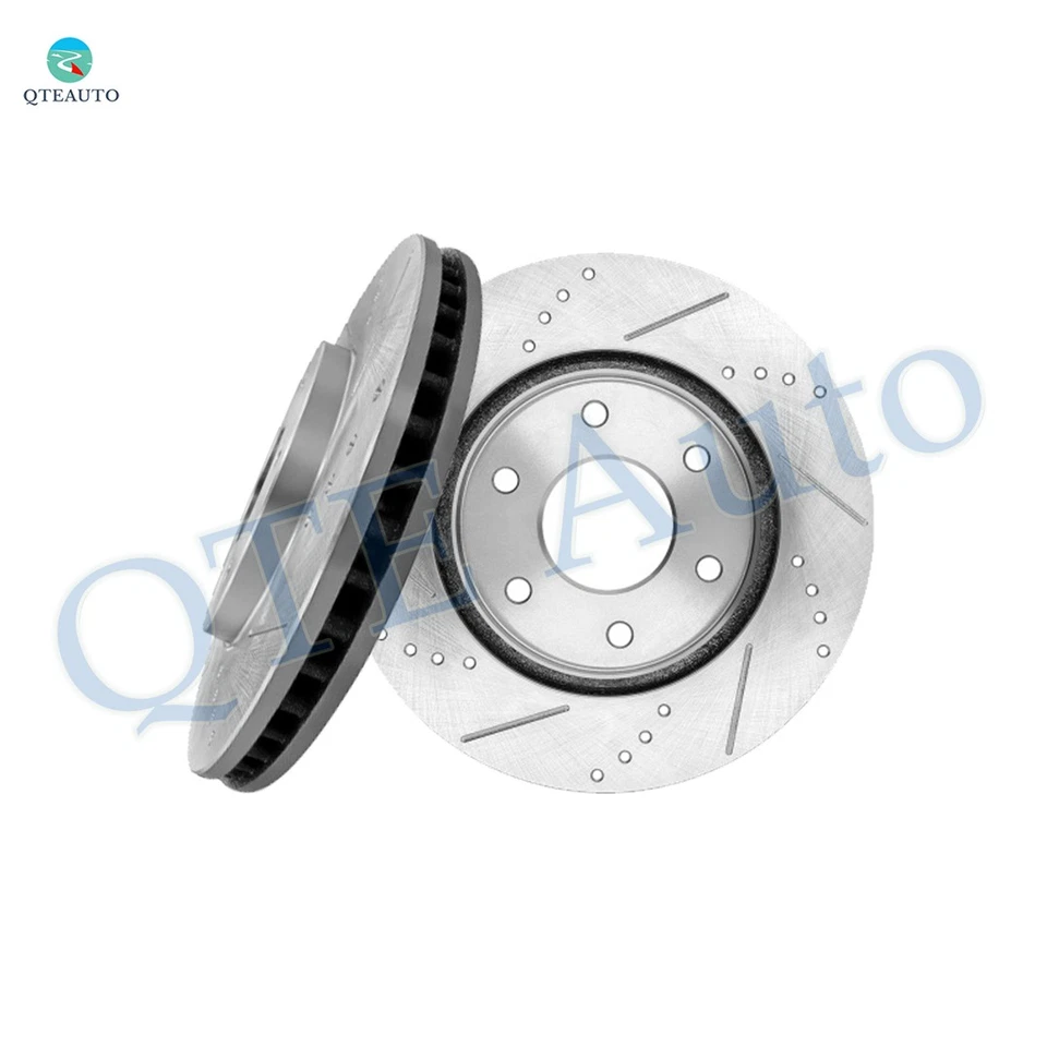 Передние перфорированные щелевые тормозные диски 320 мм для 2004 Nissan Pathfinder Armada - Изображение 1 из 4