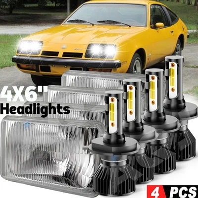 4PCS 4x6" LED Headlights DOT Hi/Lo Beam DRL Fit Oldsmobile Starfire 1987-1977 Foto 1 de 4