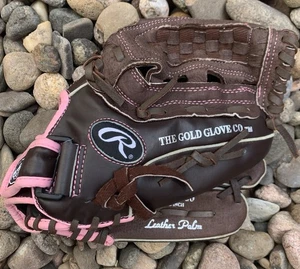 Guante de softbol lanzamiento rápido Rawlings. Marrón rosa. WFP120. Usado - Imagen 1 de 10