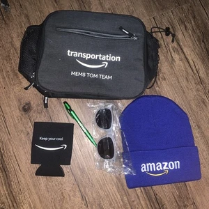 AMAZON EMPLOYEE MERCH BAG, SUNGLASSES , PEN, BEANIE & MORE! 🔥🔥 MUST SEE! 👀 - Picture 1 of 10