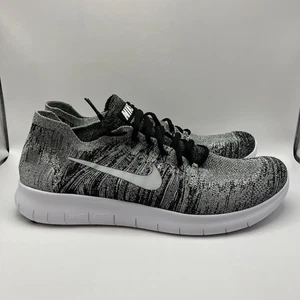 Nike Men’s Size 13 Free RN Flyknit 2017 Oreo Running Shoes 880843-003 NEW - Picture 1 of 7