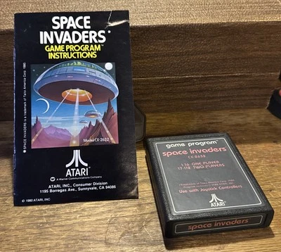 ATARI 2600 SPACE INVADERS Game Cartridge with Instructions 1980 CX2632 ~ D15 - Image 1 of 4