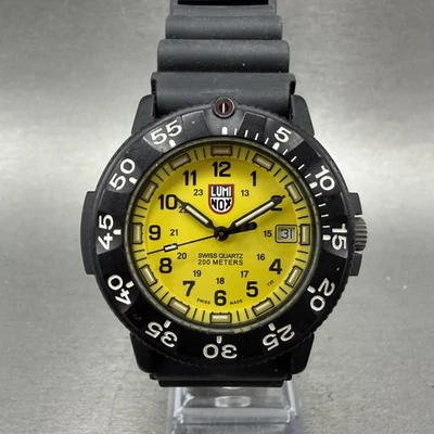 Luminox Navy Seal Watch Men 43mm Yellow Dial Black Tone Date 3000 New Battery - Image 1 of 4