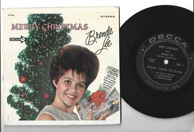 COMPACT 33 w/ PICTURE COVER  - BRENDA LEE - MERRY CHRISTMAS - HEAR - 1964 DECCA - Image 1 of 2