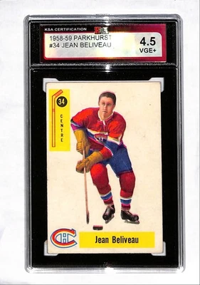 1958-59 Parkhurst Jean Beliveau (BGA1) #34 KSA 4.5 Foto 1 de 2