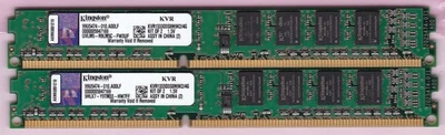 4GB 2x2GB PC3-10600 DDR3-1333 KINGSTON KVR1333D3S8N9K2/4G Low Profile Memory Kit - Image 1 of 3