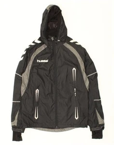 Chaqueta cortavientos con capucha para hombre HUMMEL UK 36 pequeña negra bloque de color AB09 - Imagen 1 de 3