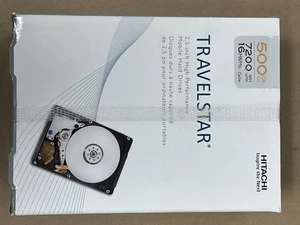 Hitachi Travelstar 2.5 inch Mobile Hard drive, 500gb 7200 rpm 16MB/Mo NEW - Picture 1 of 3