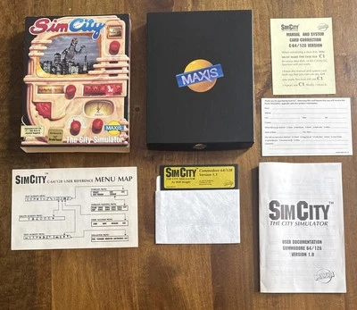 RARE Vintage SIM CITY for the Commodore 64 C64/128, Complete Great Shape! - Image 1 of 4
