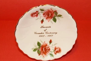 Vintage Souvenir Teller Kanadas hundertjähriges Jubiläum 1867-1967 Royal Adderley Floral BC - Bild 1 von 3