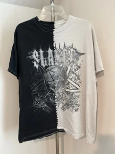 Slayer Shirt Men Black WHITE Graphic Tee Logo Metal Band Music Y2K LARGE L SKULL - Picture 1 of 5