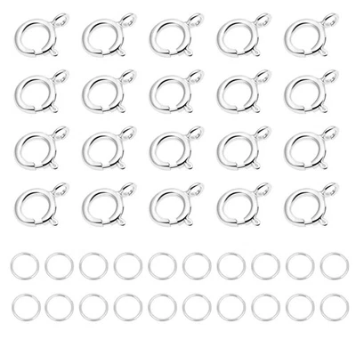 AD Beads Spring Clasps 14K Gold Plated and Silver Plated with Open Jump Rings... - Image 1 of 4