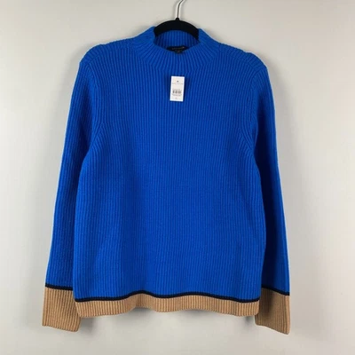 Suéter Ann Taylor Cuello Simulado Talla XL Azul Tostado Pullover Manga Larga Tejido Foto 1 de 4