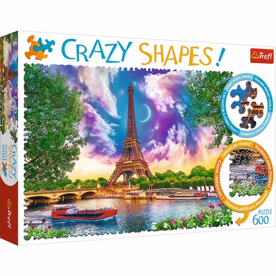 Trefl Crazy Shapes Sky Over Paris Eiffel Tower 600 Piece Jigsaw Puzzle