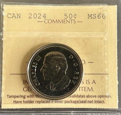 Canada - 50 cents - 2024 - ICCS Certified - MS-66 - Image 1 of 3
