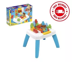 Mega BLOKS Fisher-Price Toddler Blocks Toy Set, Build ‘n Tumble Activity Table - Picture 1 of 6