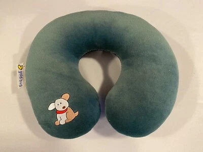 Gold Bug 2-sided Baby Toddler Head Support U-shape PILLOW-Green Blue Plush Soft - Image 1 of 4