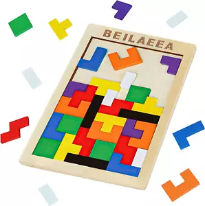 Brain Teasers Toy,Wooden Puzzle Tangram,Cube 3D Puzzle For - Picture 1 of 12