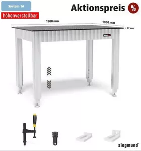 SIEGMUND Werkbank 1510 höhenverstellbar 1.500 x 1.000mm inkl. Zubehör - Bild 1 von 6