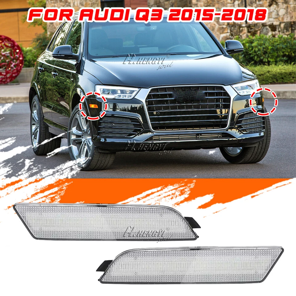 Прозрачная линза светодиодный желтый передний бампер боковой габаритный фонарь лампа для Audi Q3 2015-2018 - Изображение 1 из 4