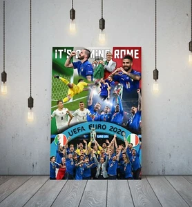 Quadro calcio It's Coming Rome Italia campione d'Europa 2021 Stampa su tela - Picture 1 of 3