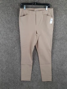 Old Navy High Rise Pixie Pant Womens 12 Tall Beige Pockets Stretch Career NWT - Picture 1 of 12