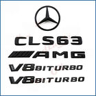 CLS63 AMG V8BITURBO C218 Rear Star Emblem Gloss Black Badge Set For Mercedes